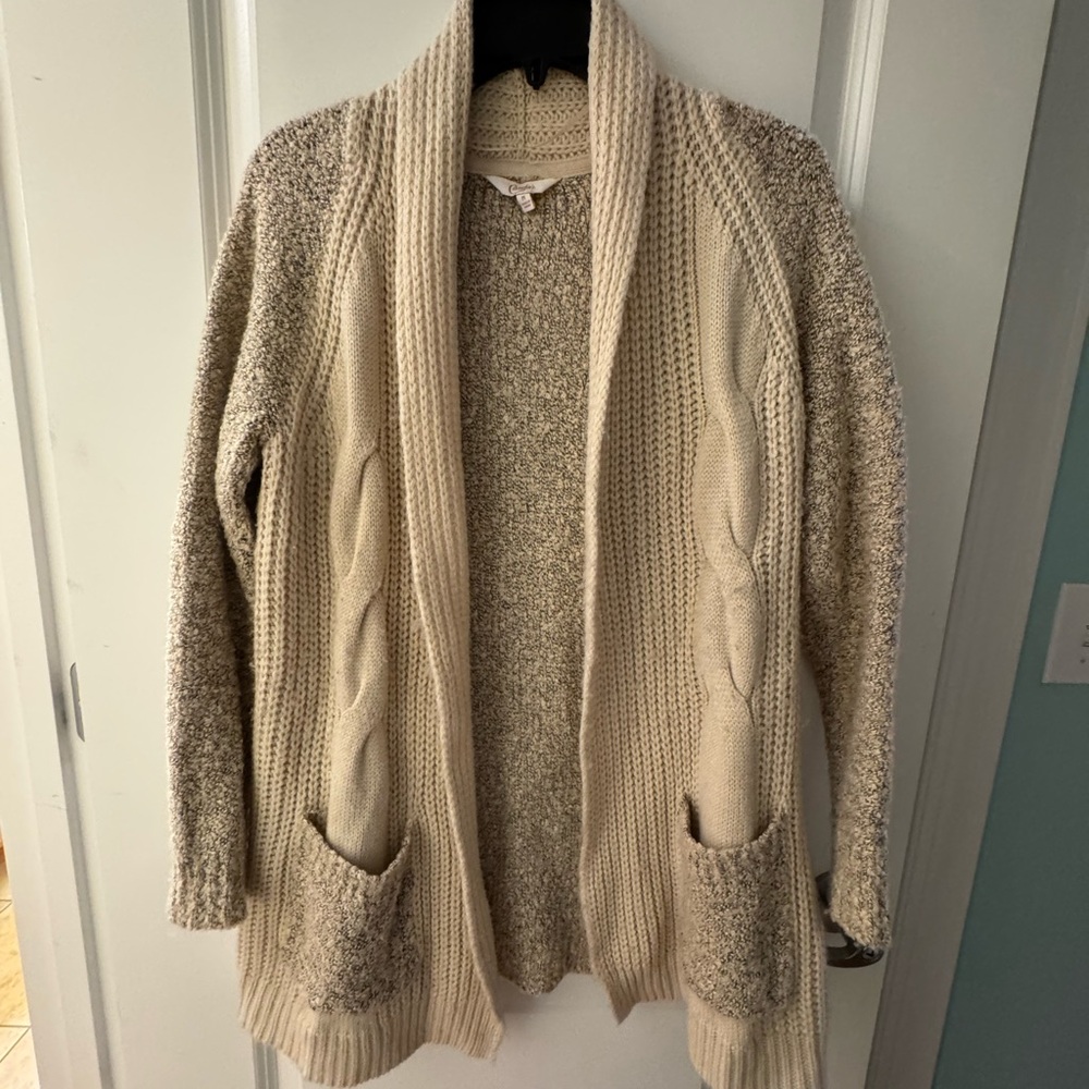 Candie's Cream Knit Cardigan with Pockets